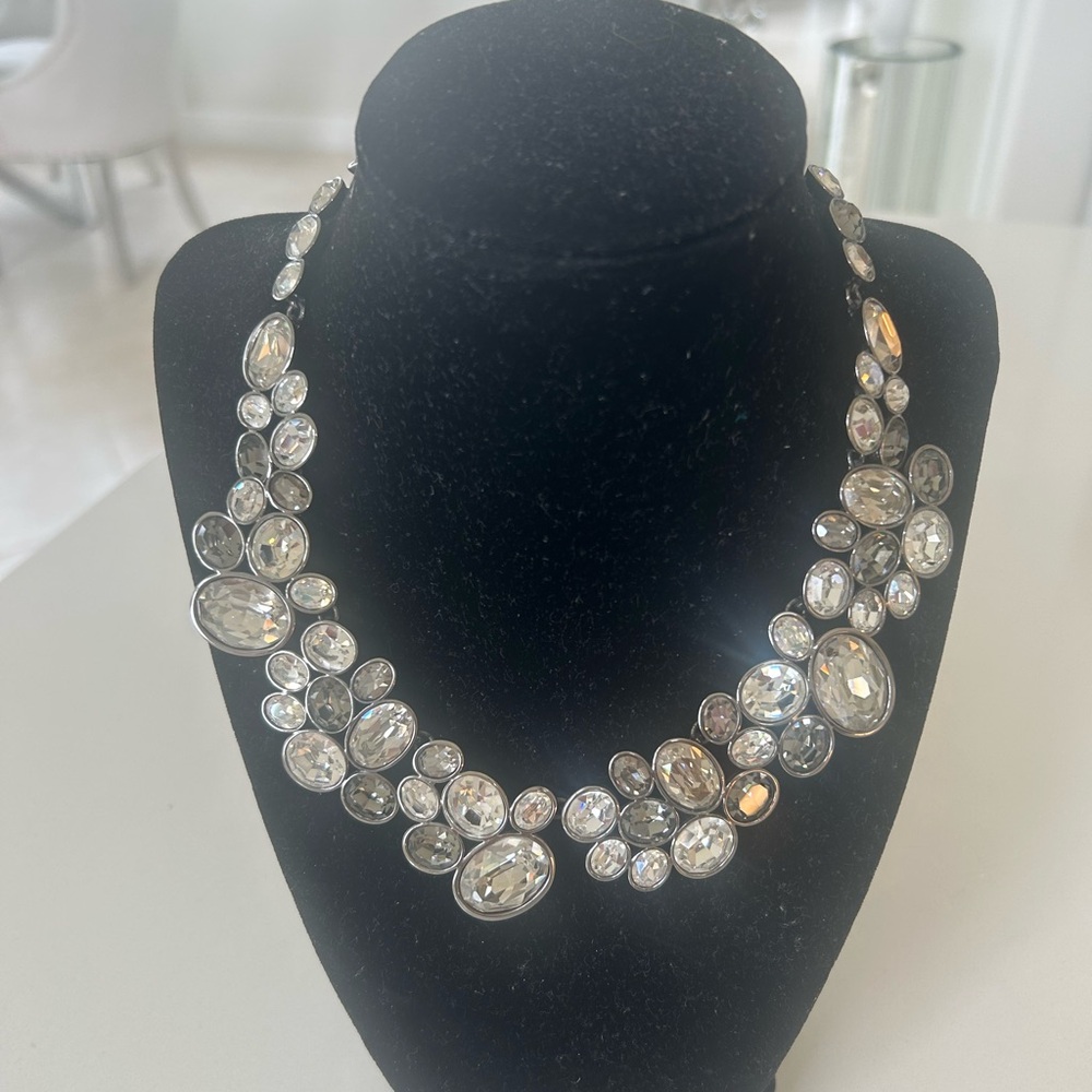 Swarovski Silver and Crystal Necklace Statement Piece